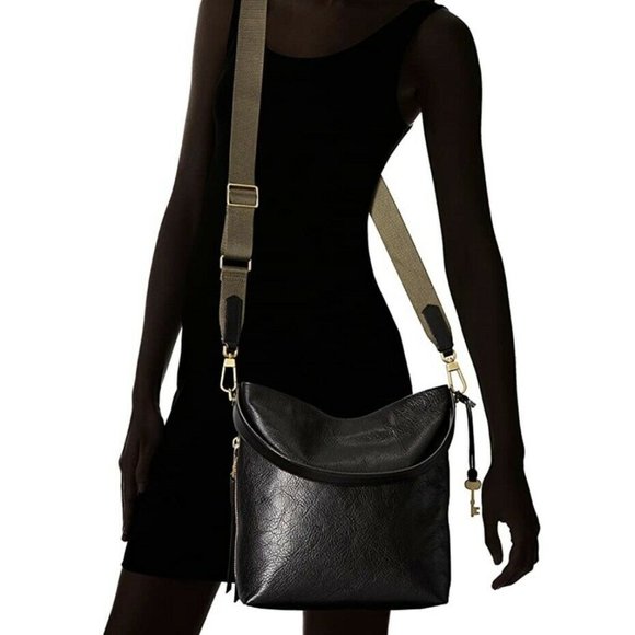 Fossil Women's Maya Small Hobo Purse Handbag  Blk - Picture 6 of 6